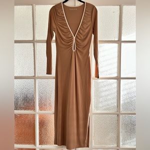 Abercrombie Nude Keyhole Midi Dress